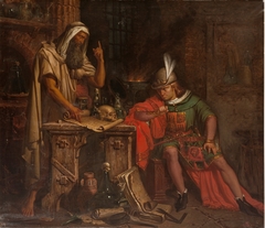 Don Pedro I de Castilla consulta su horóscopo a un moro sabio de Granada llamado Ben-Agatim