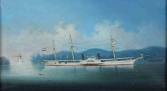 Een raderstoomschip der Indische Marine by anonymous painter