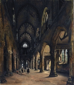 Esquisse de l'Intérieur de l'Abbaye de Roslyn by Louis Daguerre