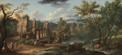 Fantasy View of the Ponte Molle, Rome and the Abbey of Saint Nilus at Grottaferrata