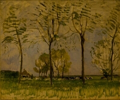 Farm Setting, Four Tall Trees in the Foreground I by Piet Mondrian