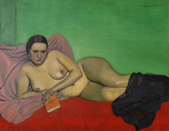Femme nue tenant un livre by Félix Vallotton