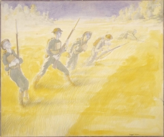 First Attack on the Bois de Belleau, June 6, 1918, at Five O'Clock--3rd Battalion, 5th Regiment of Marines Advancing by Claggett Wilson