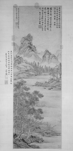 Fishing Recluse by an Autumn Grove (秋林漁隱圖) by Anonymous