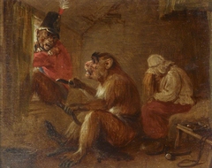 From a set of Four Singeries: A Failed Escape: a Monkey cutting off the Suitor's Tail by Edmund Bristow