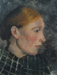 Head of a peasant woman in profile to the right
