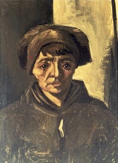 Head of a Peasant Woman with Dark Cap by Vincent van Gogh