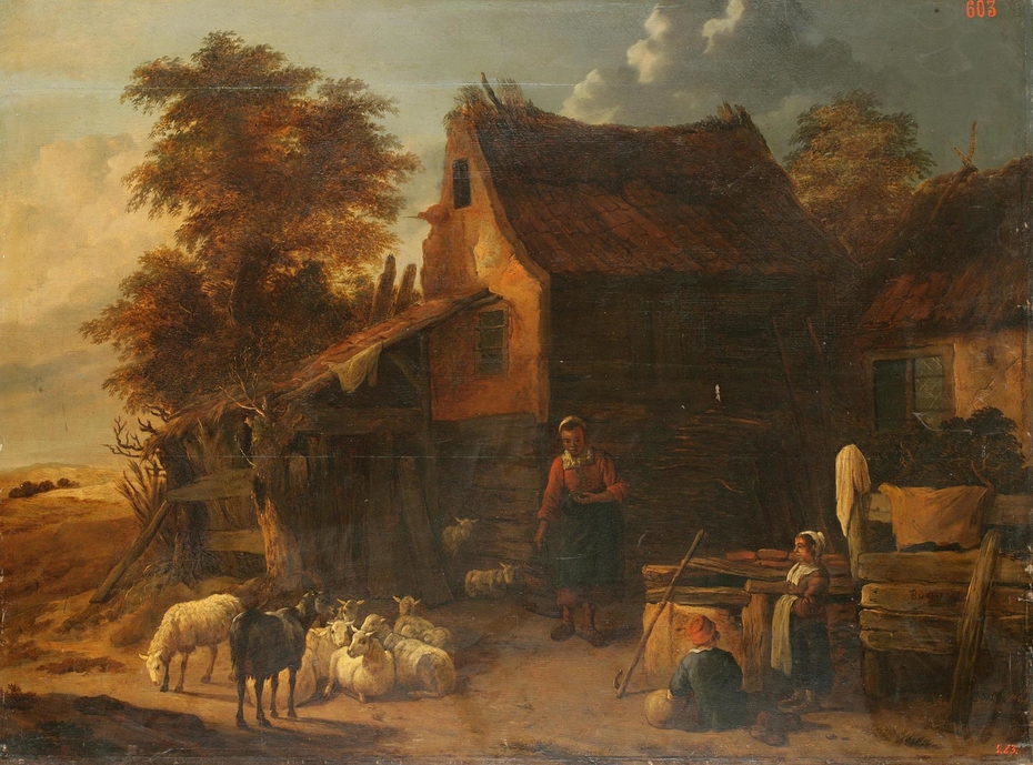 Herd of Sheep near a Peasant House