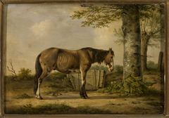 Horse by a tree by Georg Köbel