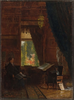 Interior of a Library by Albert Bierstadt