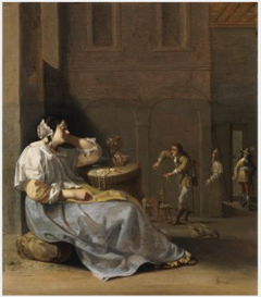 Interior with a Woman Sleeping
