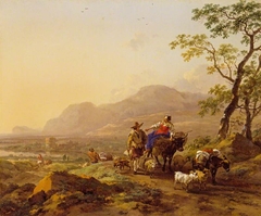 Italian Landscape with Figures by Nicolaes Pieterszoon Berchem