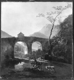 Italian Landscape with Viaduct by Adam Pynacker
