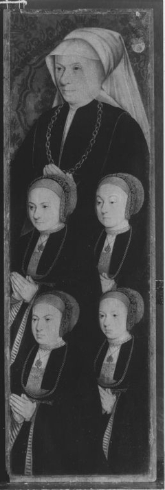Johannes-Altar(?): Sibylla von Aich, geb. Reidt, mit vier Töchtern Rückseite: Hl. Agnes by Barthel Bruyn the Elder