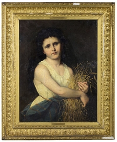 Jonge vrouw met strobundel by Thérèse Schwartze