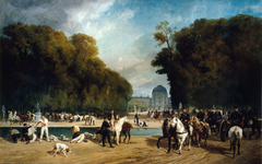 L'Artillerie campée dans le jardin des Tuileries (fin septembre 1870) by Alfred Decaen