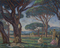 Landscape from Provence with Idyllic Scenes by Józef Pankiewicz