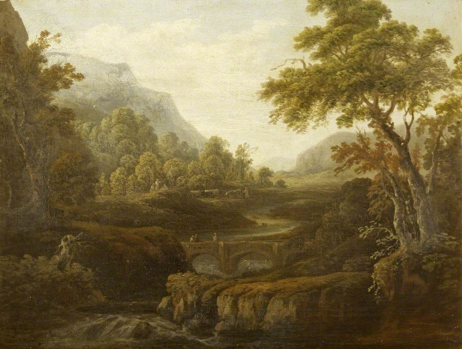 Landscape with a Stream crossed by a Bridge