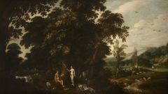 Landscape with Adam and Eve by attributed to Jacob Bouttats