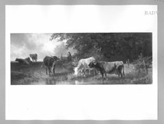 landscape with cows by Friedrich Voltz