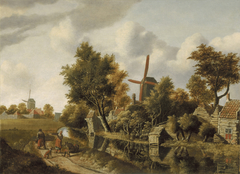 Landscape with Houses and Windmills on the Water
