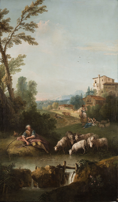 Landscape with Jacob Watering Laban's flock by Francesco Zuccarelli