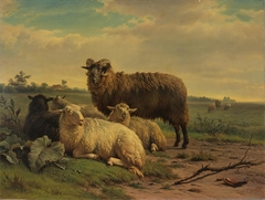 Landscape with Sheep by Frans Lebret