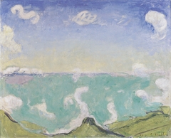 Landschaft bei Caux mit aufsteigenden Wolken by Ferdinand Hodler