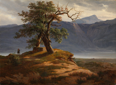 Landskap med vandringsmann by Thomas Fearnley
