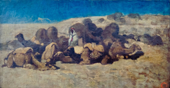 Le repos des chameaux by Eugène Fromentin