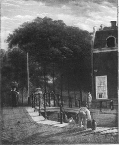Leliegracht, hoek herengracht, naar het zuiden gezien by Maria Margaretha la Fargue