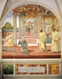 Life of St Benedict, Scene 11: Benedict Founds Twelve Monasteries