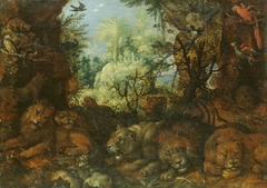Lions in a Landscape by Roelant Savery