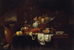 Lobster, Oysters and Fruits on the Table