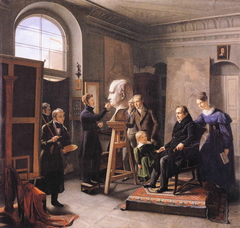 Ludwig Tieck sitting to the Portrait Sculptor David d'Angers