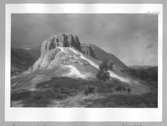 Mountain landscape with three riders by Karl Friedrich Lessing