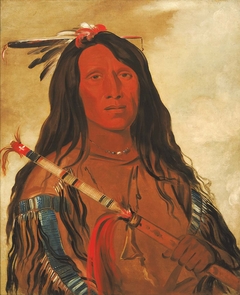 Né-hee-ó-ee-wóo-tis, Wolf on the Hill, Chief of the Tribe by George Catlin