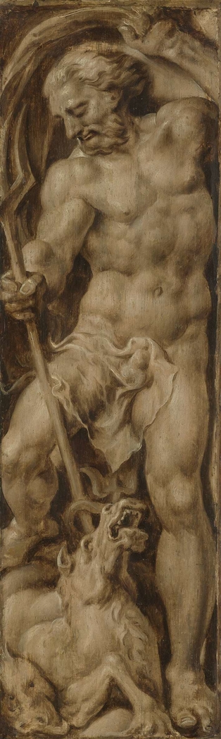 Neptune Spears a Sea Horse with his Trident
