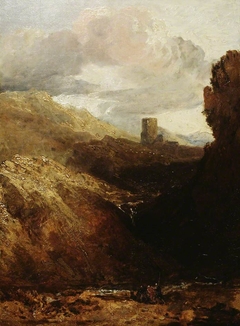 Oil painting of Dolbadarn Castle by J. M. W. Turner