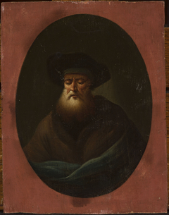 Old man with blue fabric by Christian Wilhelm Ernst Dietrich