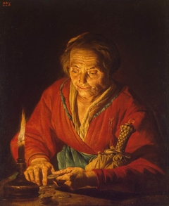 Old Woman with a Candle by Matthias Stom
