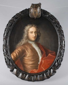 Ovaal Portret van Aegidius Groeninx (1703-1737), bewindhebber van de VOC tussen 1733 en 1737 by Hendrik van Limborch