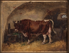 Ox in the barn by Józef Brodowski the Elder