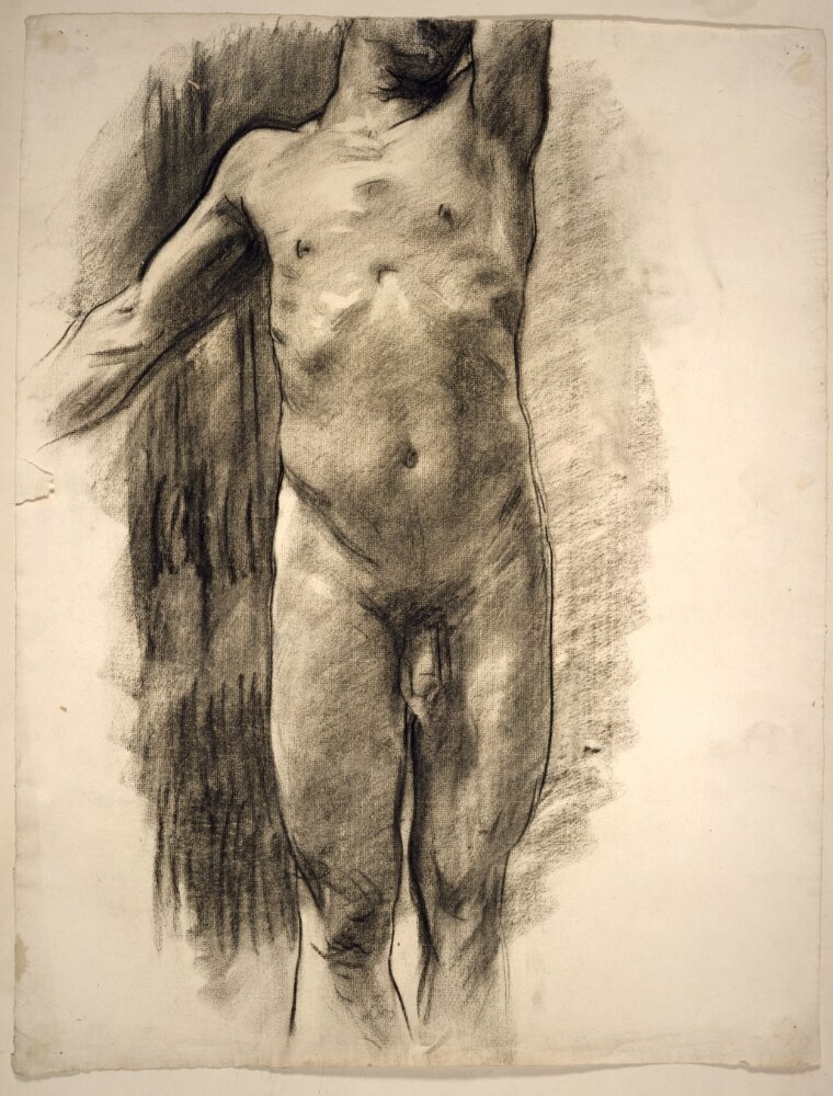 Partial View of a Standing Male Nude