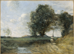 Paysage au cavalier by Jean-Baptiste-Camille Corot