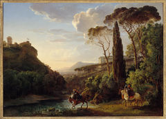 Paysage d'Italie avec trois chevaliers by Pierre-Athanase Chauvin