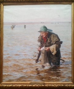 Pêcheur à la foène dans la baie d'Authie by Francis Tattegrain