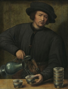 Portrait of a wine pourer by Joos van Cleve
