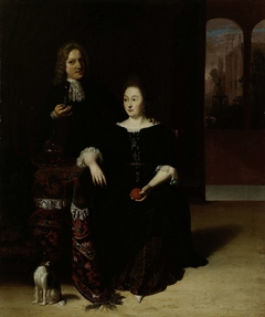 Portrait of a Woman and a Man in an Interior by Matthias Wulfraet