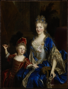 Portrait of Catherine Coustard, Marquise of Castelnau, Wife of Charles-Lonor Aubry  with her Son Lonor